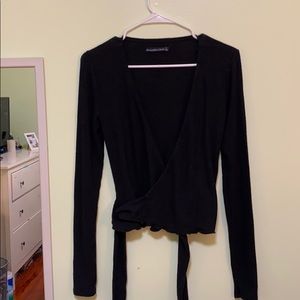 Abercrombie & Fitch Wrap Sweater Navy